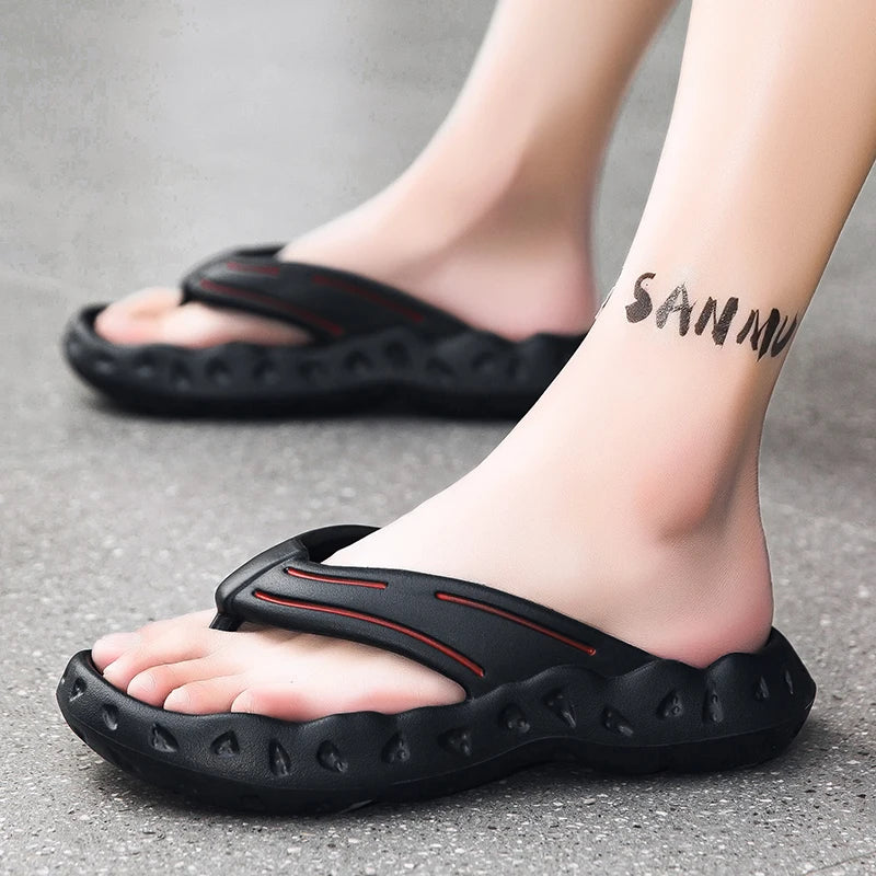 Summer Thick Sole Flip Flops Men EVA Slippers Comfortable Soft Slippers Blue Black White Size 39-46 Dropshipping