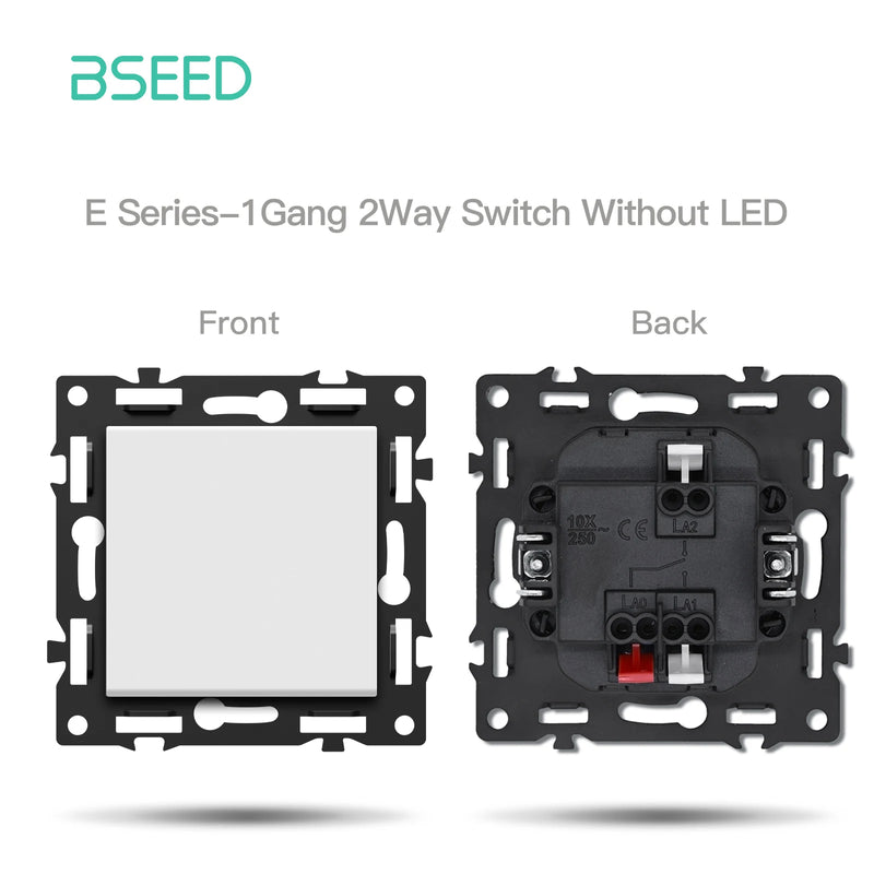 BSEED 1/2Gang Button Switch Function Part Glass Frame Only Light Switch DIY Part ST/TV/CAT6 Scoket Parts Free Combination