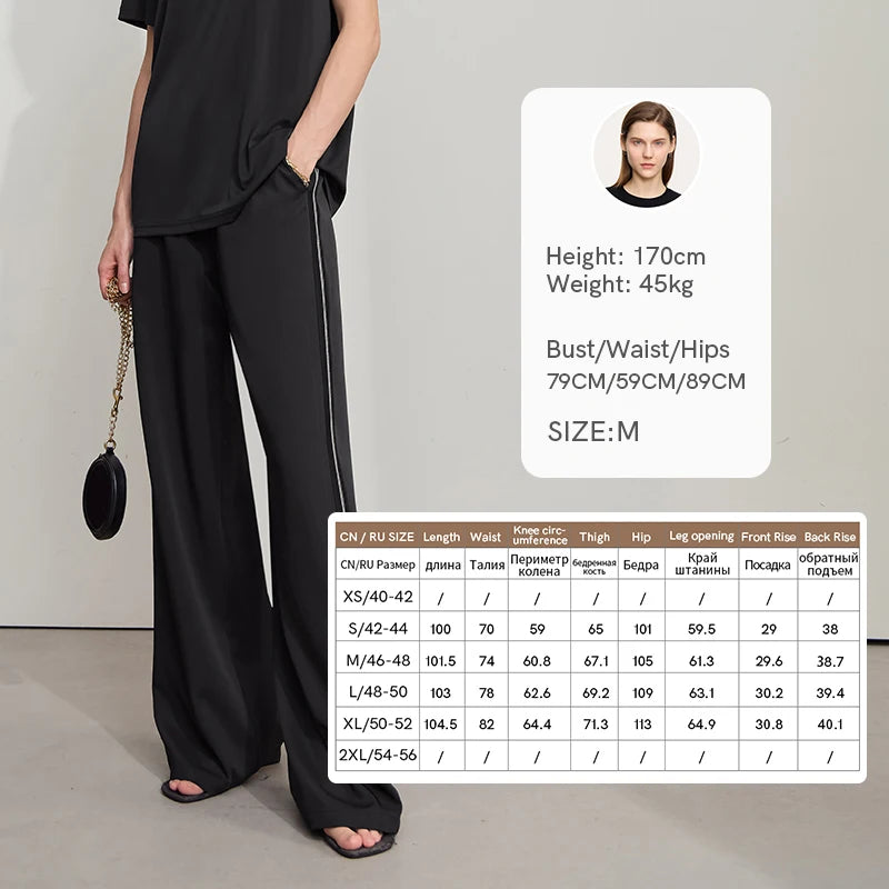 Amii Loose Casual Pants Solid Color Straight 2026 Summer Office Lady Draped Pockets Draped Slim Tie Webbing Trousers 12542178
