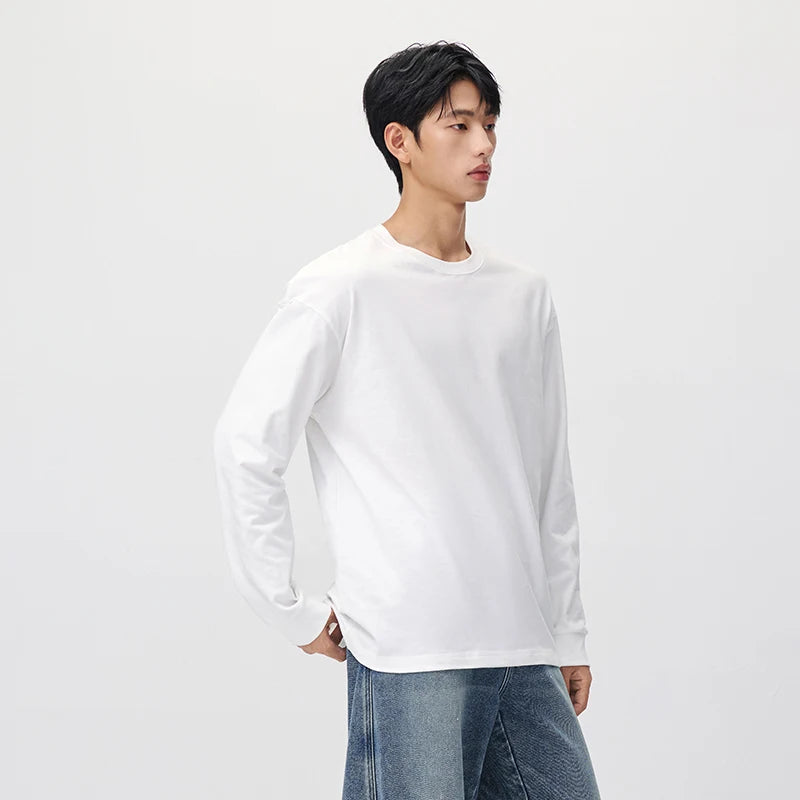 Semir Men Knit Tshirt Versatile Solid Color Crew Neck 2026 New Winter Daily Wear Urban Casual Style Cold Weather Layering