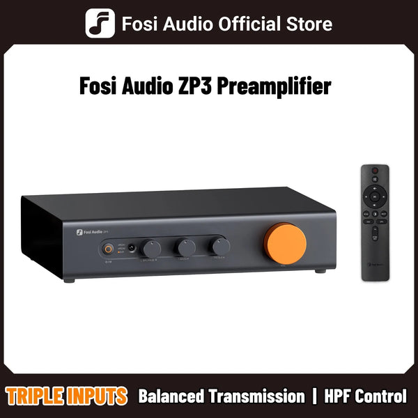 ឧបករណ៍បំពងសម្លេងជាមុន Fosi Audio ZP3 ជាមួយឧបករណ៍បំពងសម្លេងជាមុន HiFi XLR/RCA/SUB OUT 3-in/3-out ជាមួយនឹងការគ្រប់គ្រងសម្លេង HPF High Pass Filter
