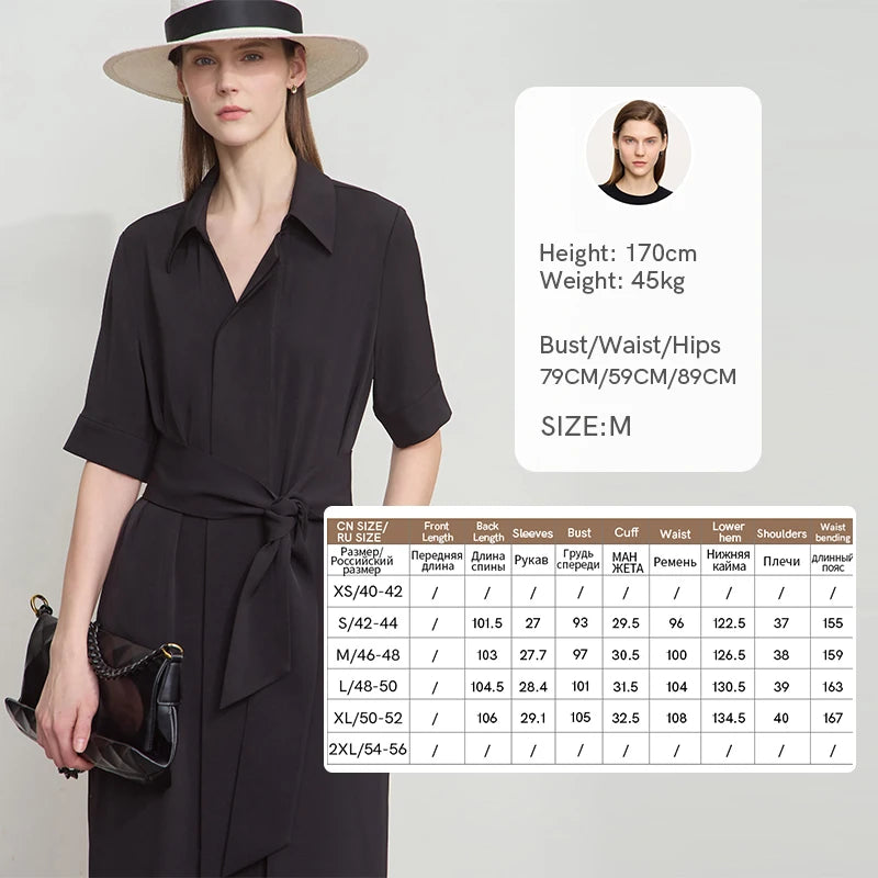 AMII Summer Office Lady Dresses Female 2026 Solid Short Sleeve Turn-down Collar with Belt Shirt Dresses Woman Fashion 12552048