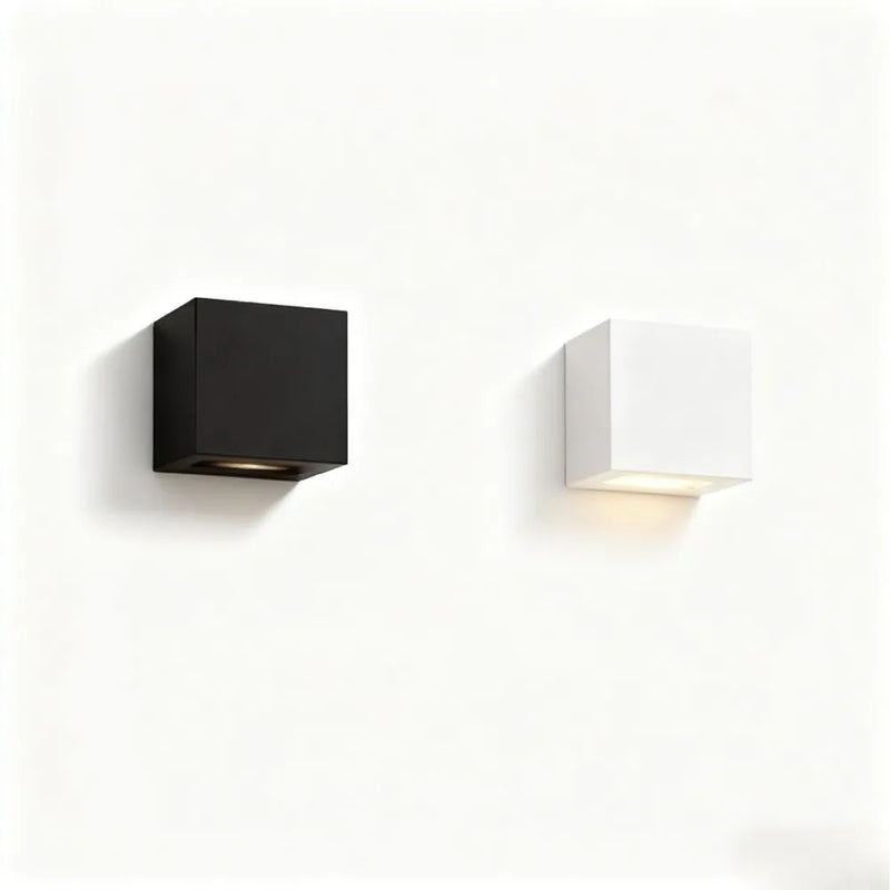 JOYINLED 6W White Square LED 2 Heads Wall Lamp Wall Sconces Waterproof for Outdoors Outside Garden Gallery Lighting Fixtures