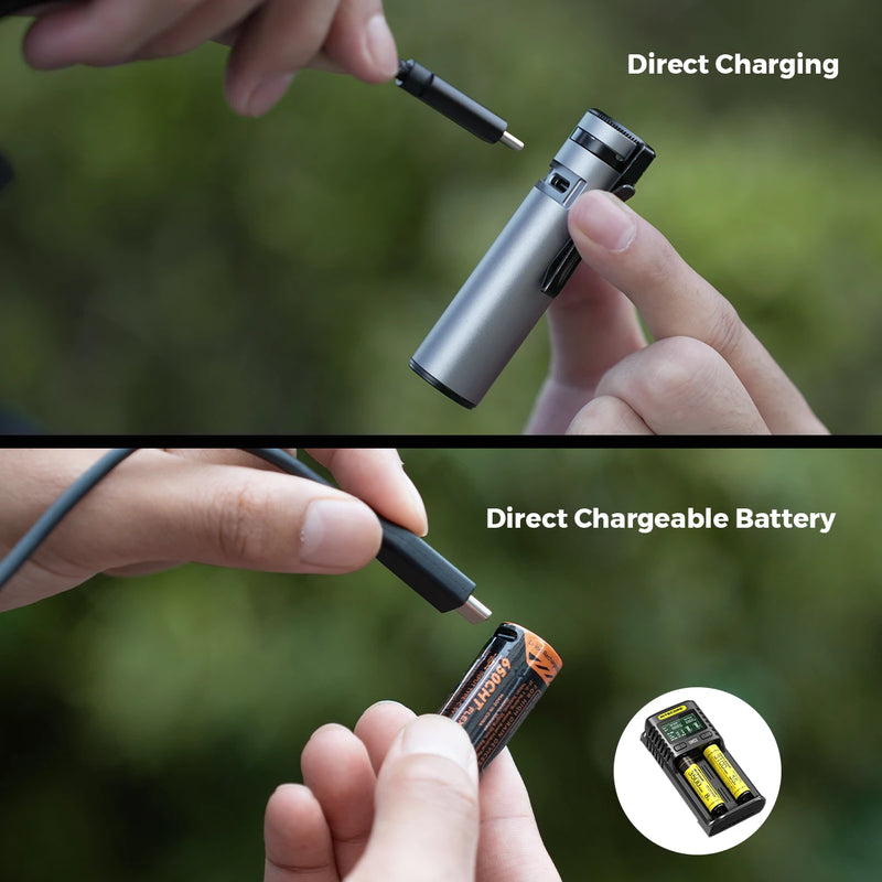 FLEXTAIL ZERO FLASHLIGHT - 47g 1200 Lumens EDC Flashlight, 7 Light Modes with Replaceable and Rechargeable Battery
