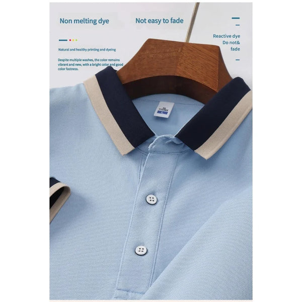 2026 10 colors Corporate office  Workwear Group  custom Embroidered Logo Causal  Polo Shirt Short Sleeve Turn-down Collar