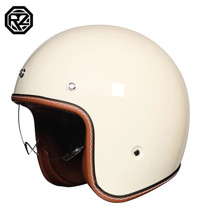 ORZ 3/4 Quarter Open Face Motorcycle Helmet, Vintage Jet Style Half Helmet,Cruiser Chopper Scooter Riding  Certified Casco Moto