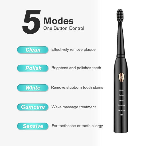 Electric Toothbrush for Men and Women Couple Houseehold Whitening IPX7 Waterproof Ultrasonic Automatic Tooth Brush JAVEMAY J209