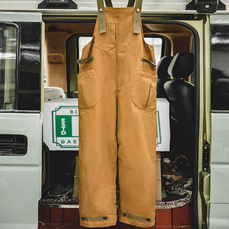 ខោ Maden Workwear ខោអាមេរិកាំងបែប Retro Strap Pants ខោរលុង Straight Barrel Amekaji Casual One Piece Sling Long Pants ម៉ូដបុរស