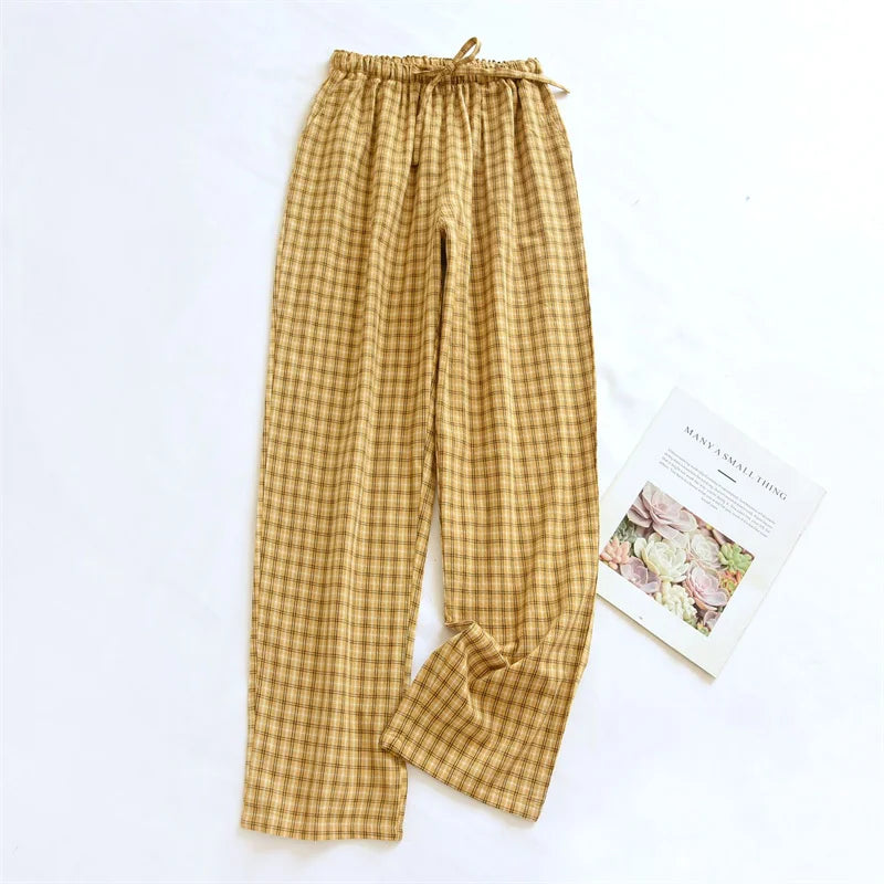 ខោ pajama ធម្មតា ខោ pajama កប្បាសសុទ្ធថ្មី និទាឃរដូវ រដូវស្លឹកឈើជ្រុះ ស្លៀកនៅផ្ទះ ខោ pajama សម្រាប់ស្ត្រី ឬបុរស ខោ pajama ខោ pajama