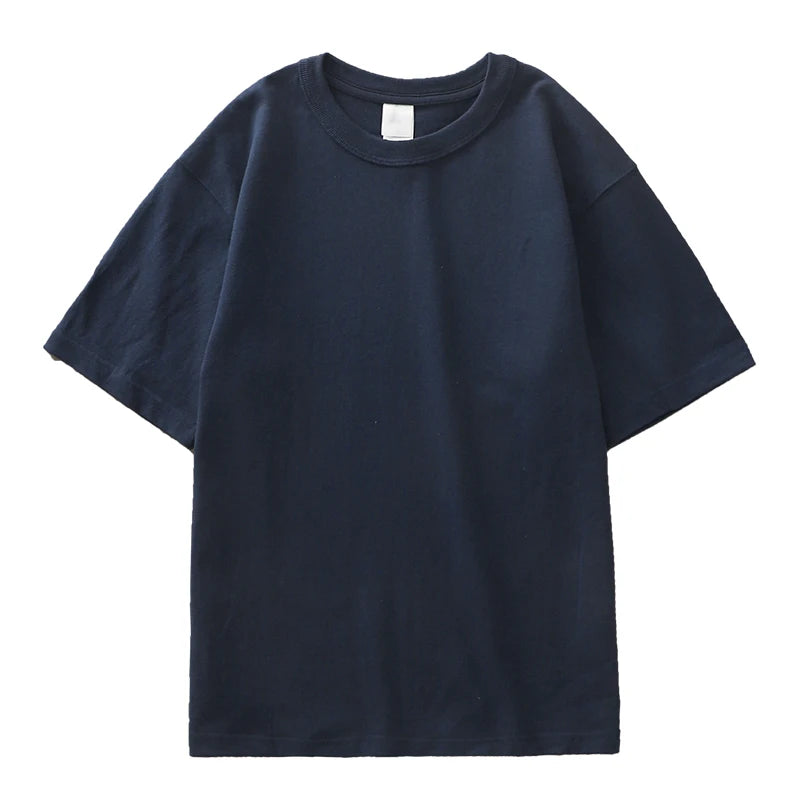 Dukeen 11.2oz Heavyweight 100% Cotton T-Shirt Men's Casual Solid Color Short-Sleeved White CrewNeck Thick Tops Unisex.