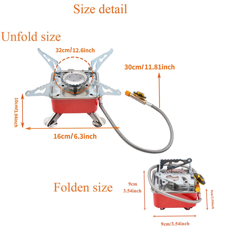 Foldable Mini Square Stove Portable  Heater  Cover Camping Cooking Utensil Ultra-Light Travel Cookware For Hiking Fishing