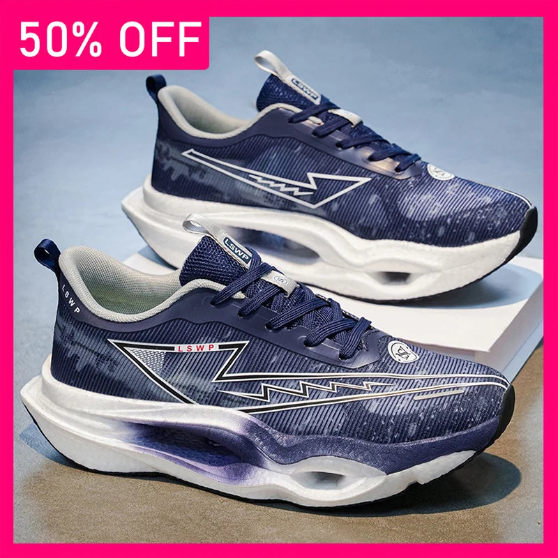 Unisex Sports Shoes Hollowed Out Soft Sole Cushioning Rebound Professional Running Shoes Student School Fitness Training Shoes