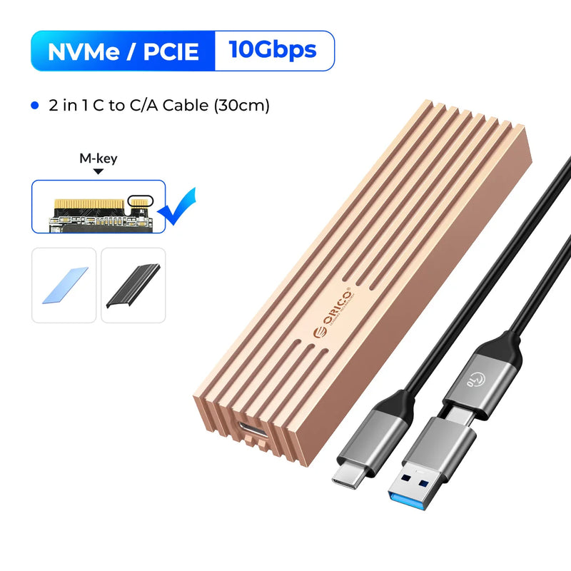 ORICO NVMe M.2 SSD Enclosure USB4 40Gbps PCIe3.0x4 20Gbps 10Gbps M.2 External Case Compatible with Thunderbolt 3/4