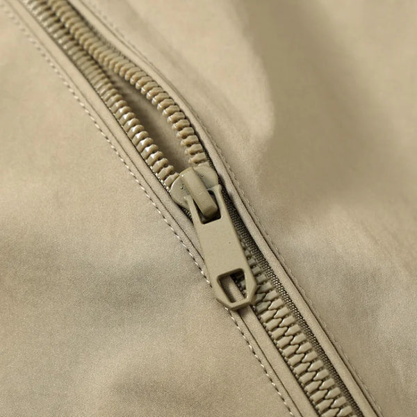 Men's Casual Bomber Jacket Stand Collar Zip Up Jacket Lightweight Anti-Wrinkle Solid Color Coat