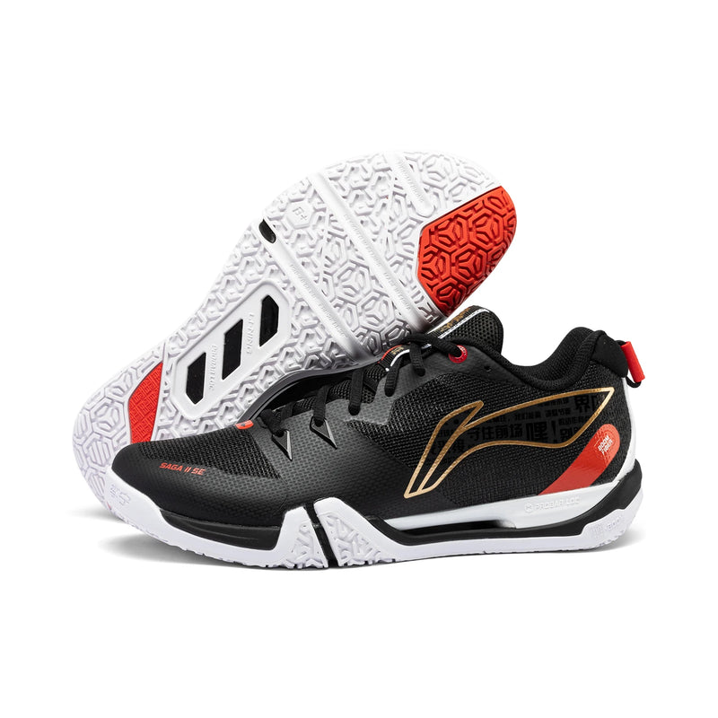 ស្បែកជើងវាយសី Li-Ning Unisex SAGA 2 SE BOOM Shock Absorption Energy Return LiNing Professional Sneakers AYZU001