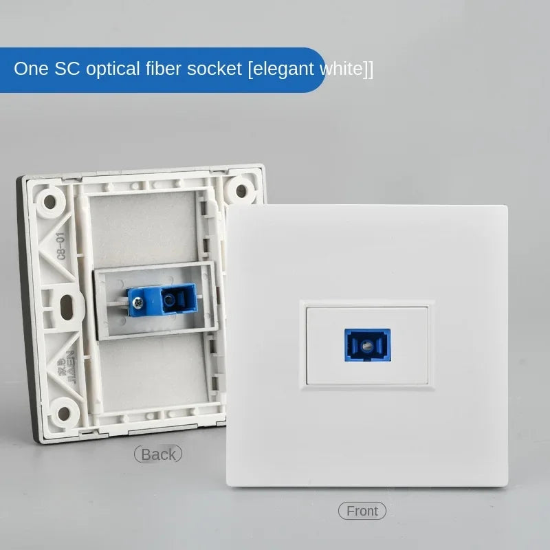 Depoguye Wall-mounted one port fiber optic information socket panel, SC fiber optic wall connector panel with fiber optic cable