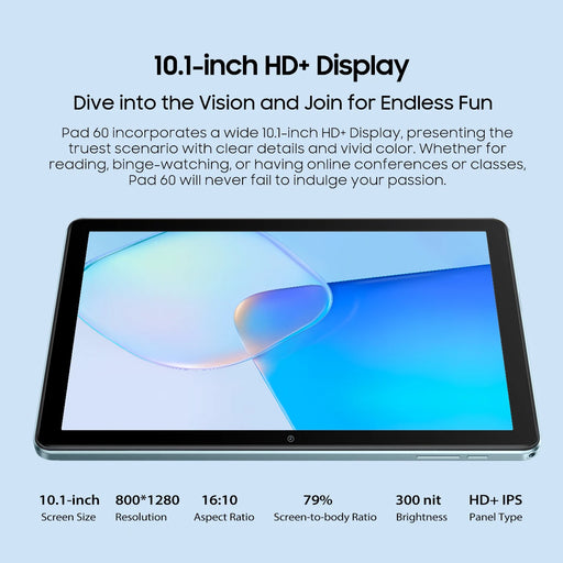 Oscal Pad 60 Tablet 10.1'' HD+ Display 3GB RAM 64GB ROM 6580mAh Battery Android 12 Dual Box Speaker Wifi Tablets PC