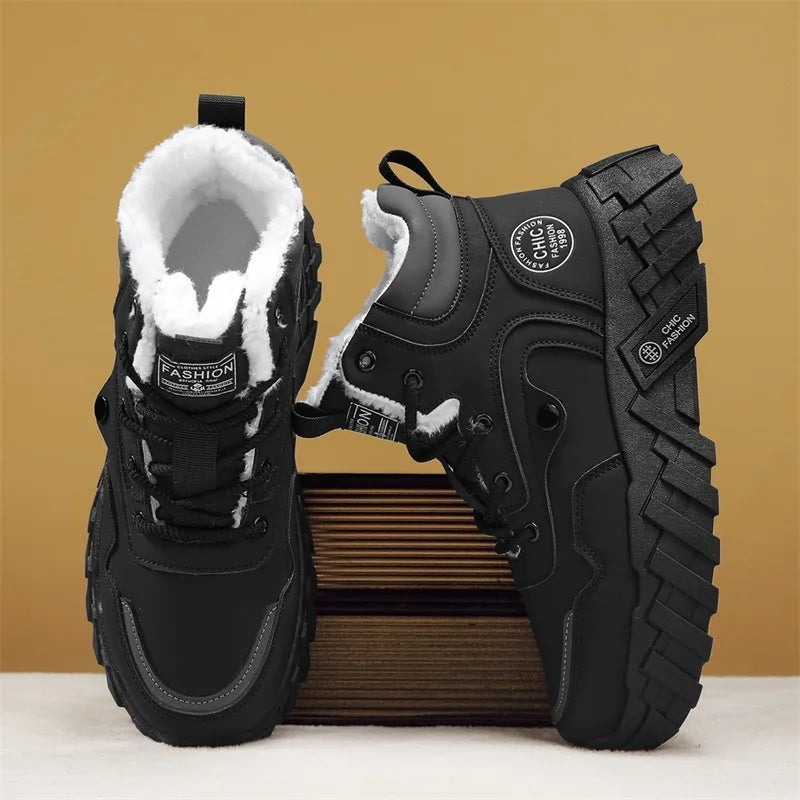 Men's snow boots warm winter plus velvet casual boots high-top soft-sole non-slip cotton boots fashion Joker outdoor work boots