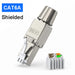 ZoeRax Cat6A Cat7 Cat8 Toolless Field Termination Plug, Shielded (STP), PoE++ (4PPoE), Modular RJ45 Male Connector CAT6A STP CHINA