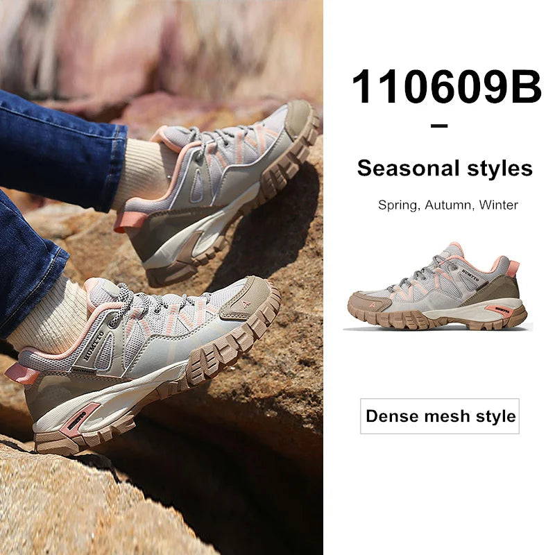 HUMTTO Hiking Women's Sports Shoes Summer Breathable Shoes for Women Non-slip Luxury Designer Outdoor Rubber Trekking Sneakers