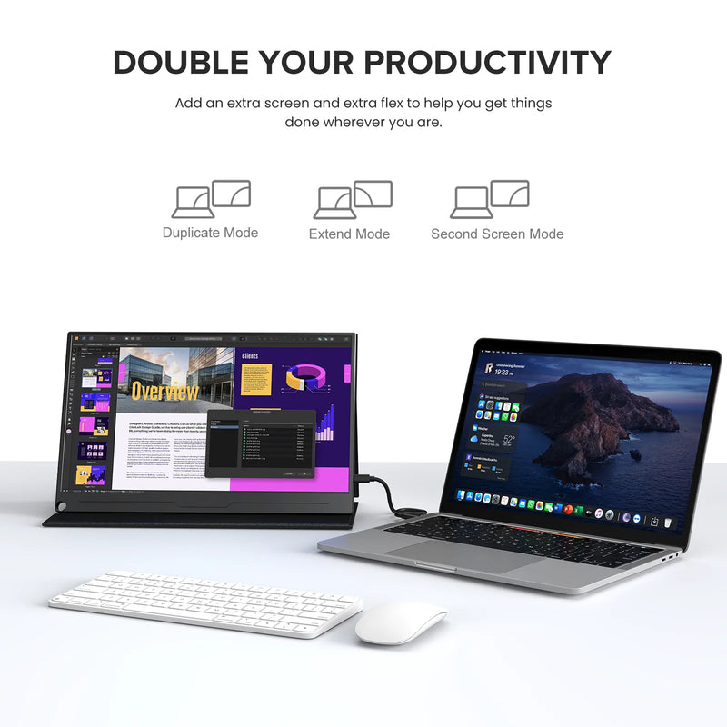 ម៉ូនីទ័រចល័ត Uperfect ទំហំ 15.6 អ៊ីញ 1080P Full HD USB C HDMI សម្រាប់កុំព្យូទ័រយួរដៃ ការិយាល័យ សិស្ស និស្សិត អេក្រង់ IPS 141 PPI ថែរក្សាភ្នែក ថ្មី