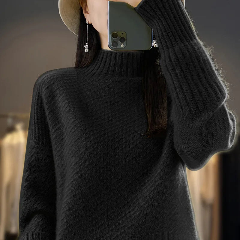 Female Clothing Turtleneck Warm Sweaters & Jumpers Women's Tops Spring Autumn Pullover Shirt Winter Knitwear Woman Clothes