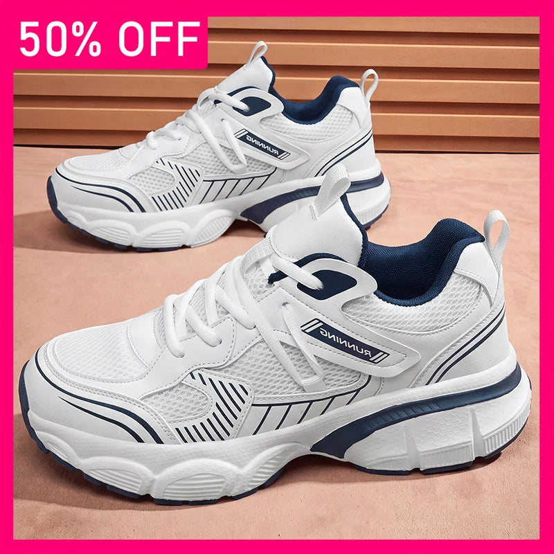 Unisex Sports Shoes Trendy Mesh Breathable Summer Running Shoes New Thick Soled Non Slip Comfortable Versatile Tennis Shoes