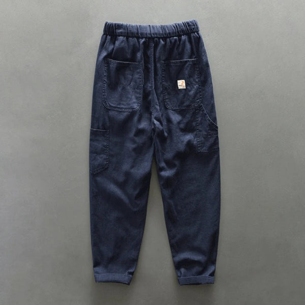 Spring Summer New Cargo Breathable Ramie Cotton Pants for Men Clothing Big Pockets Casual Men Trousers AZ669