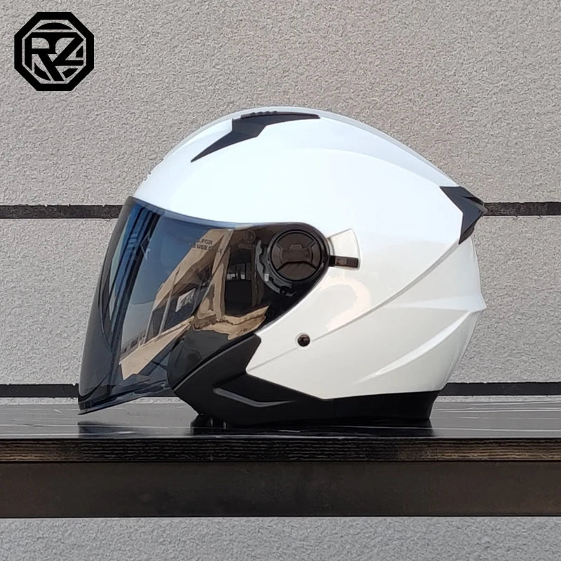 ORZ motorcycle helmet, half face, double mirror, all season men's and women's fashion, half helmet, all season universal