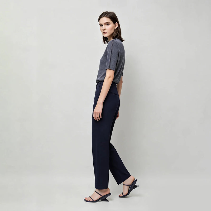 Amii Women's Tapered Pants 2026 Summer New Tie Waist Solid Color Trousers Office Versatile Ankle-Length Pants For Women 12622188