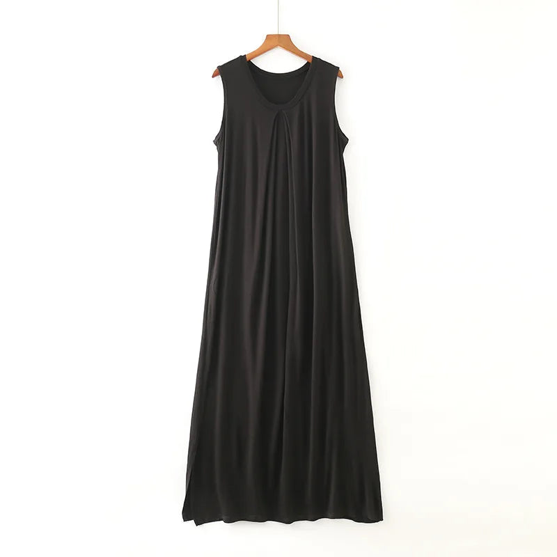 Fdfklak Spring Summer Nightgowns Women New Modal Cotton Sleeveless Dress Korean Long Mopping Nightdress Nuisette Femme Vestido