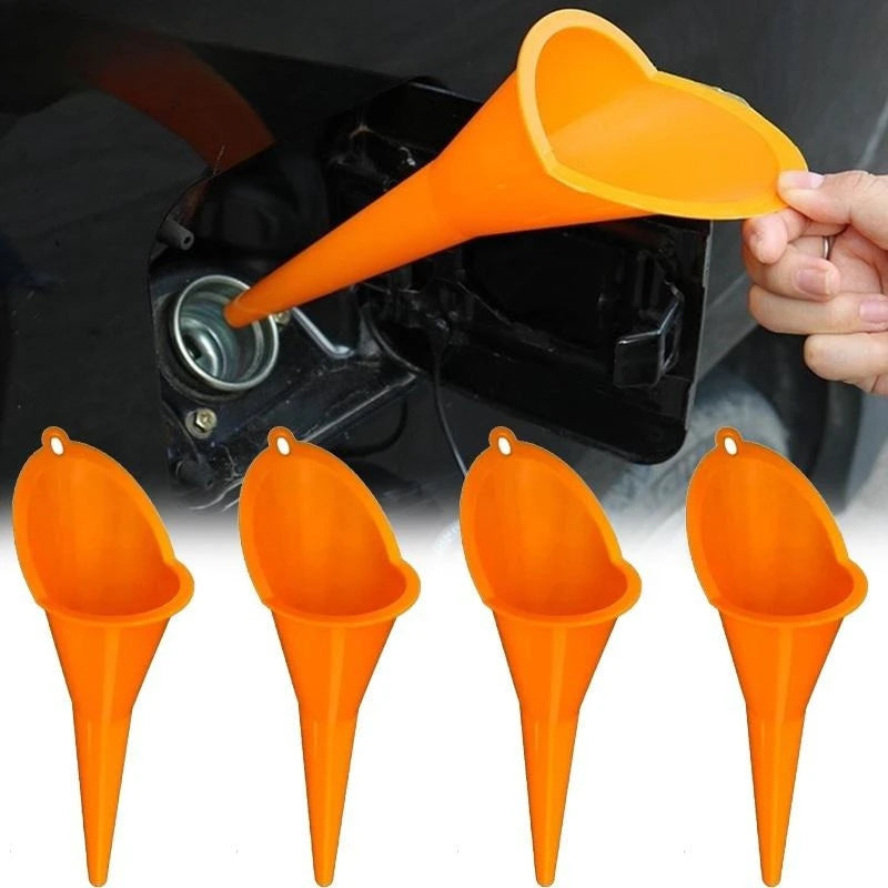 Car Long Handle Funnel Gasoline Fuel Tool Splashproof Plastic Oil Jug Motorcycle Fuel Tool，Long handled splash proof oil funnel