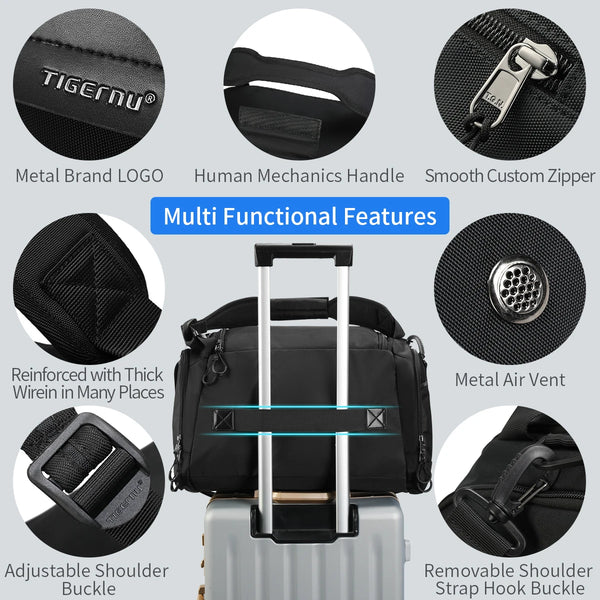 Tigernu Travel Bags For Men For Women 15.6inch Laptop Bag Handbag Waterproof Shoulder Bags Men Sport Bags For Gym Fitness Bags