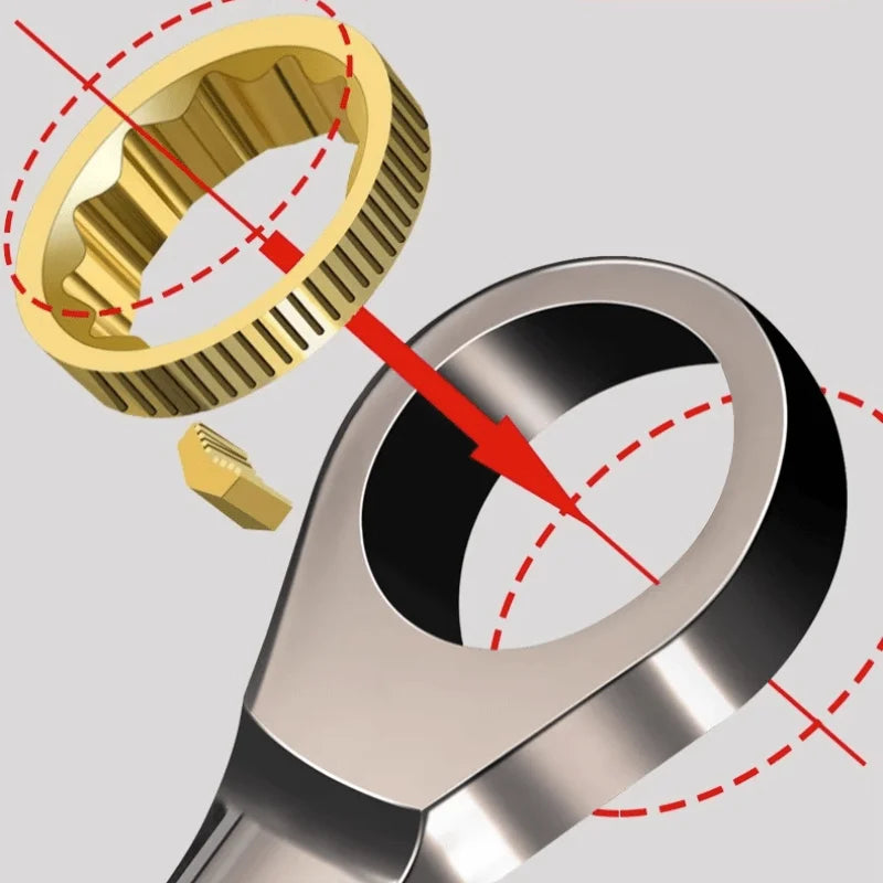 Quick release bi-directional ratchet wrench - dual head and open-end design, easy to use, durable carbon stee,Repair wrench.