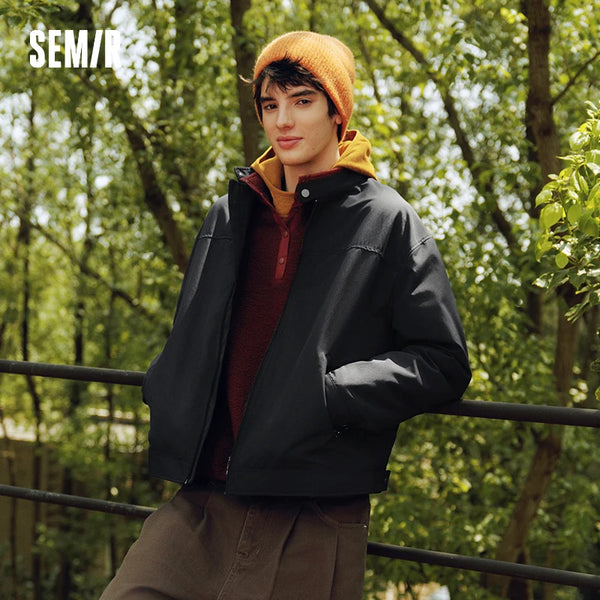 អាវក្រៅបុរស Semir ការពារទឹក កអាវឈរ រចនាប័ទ្មធ្វើដំណើរទៅធ្វើការ ការិយាល័យ សម្លៀកបំពាក់ខាងក្រៅរដូវស្លឹកឈើជ្រុះទម្ងន់ស្រាល ធម្មតា ពាក់ប្រចាំថ្ងៃ 2026
