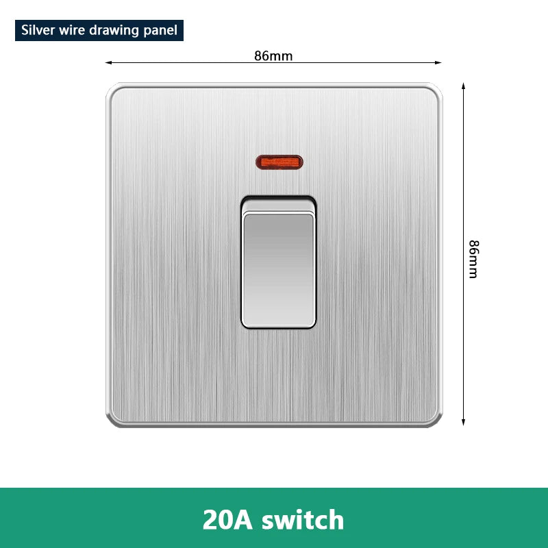 EU RU UK 20A 45A High Power Wall Switch,Korea Standard Plastic Panel ON OFF Rocker Switch for Water Heater Light Air Conditioner