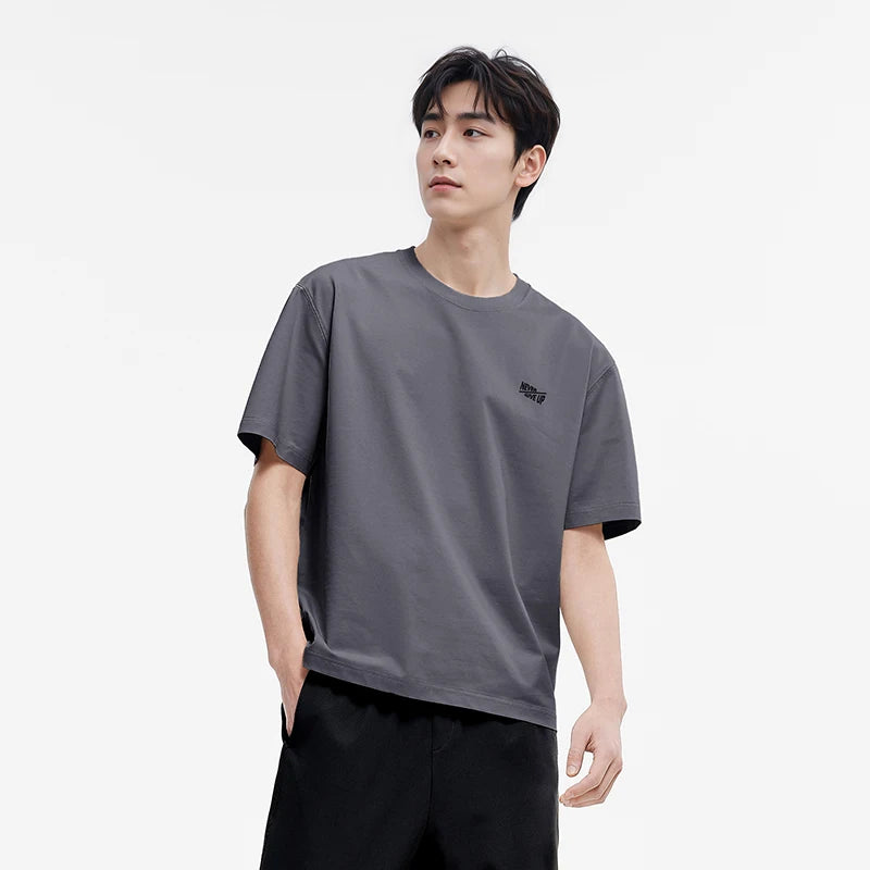 Semir Men Tshirt 2026 Summer New Cool Feeling Letter Print Moisture Wicking Knitted Versatile Casual Daily Tops