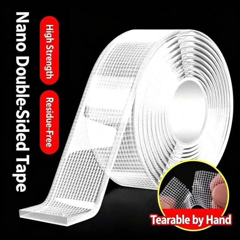 2PCS-Duty Nano Tape Double Sided Transparent Waterproof Adhesive Tape Removable Strong Sticky Mounting Tape for Home Office