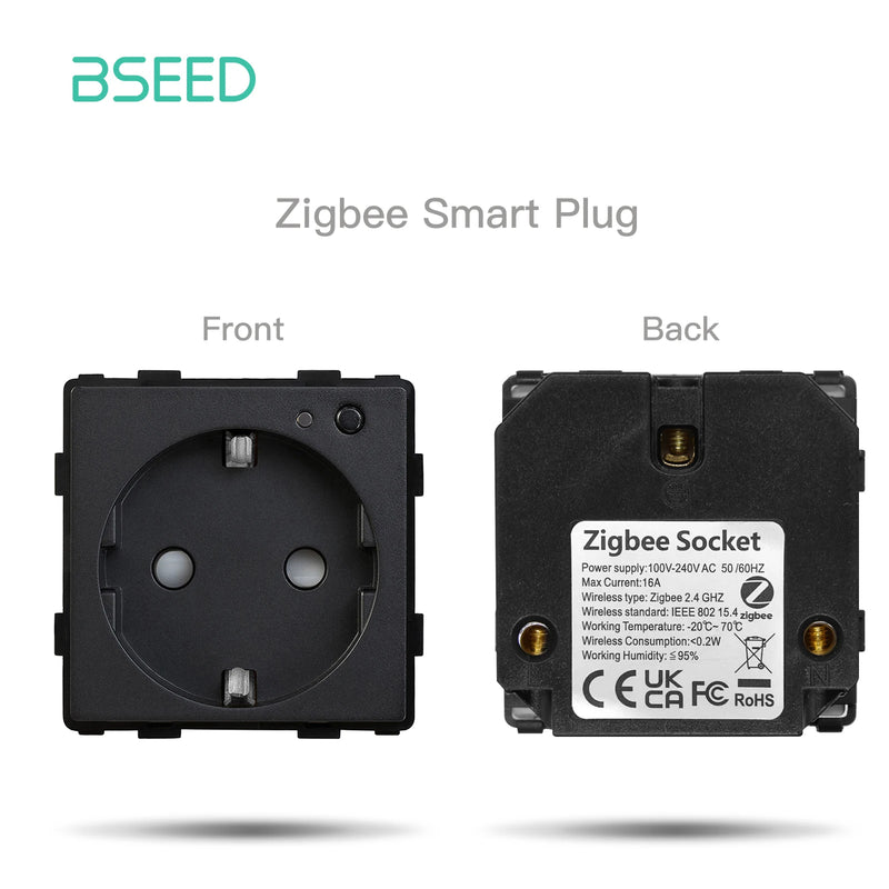 BSEED Zigbee Touch Switch Function Part Glass Panel Smart Dimmer Curtain Switch DIY Part Zigbee Tuya Socket Parts With Neutral