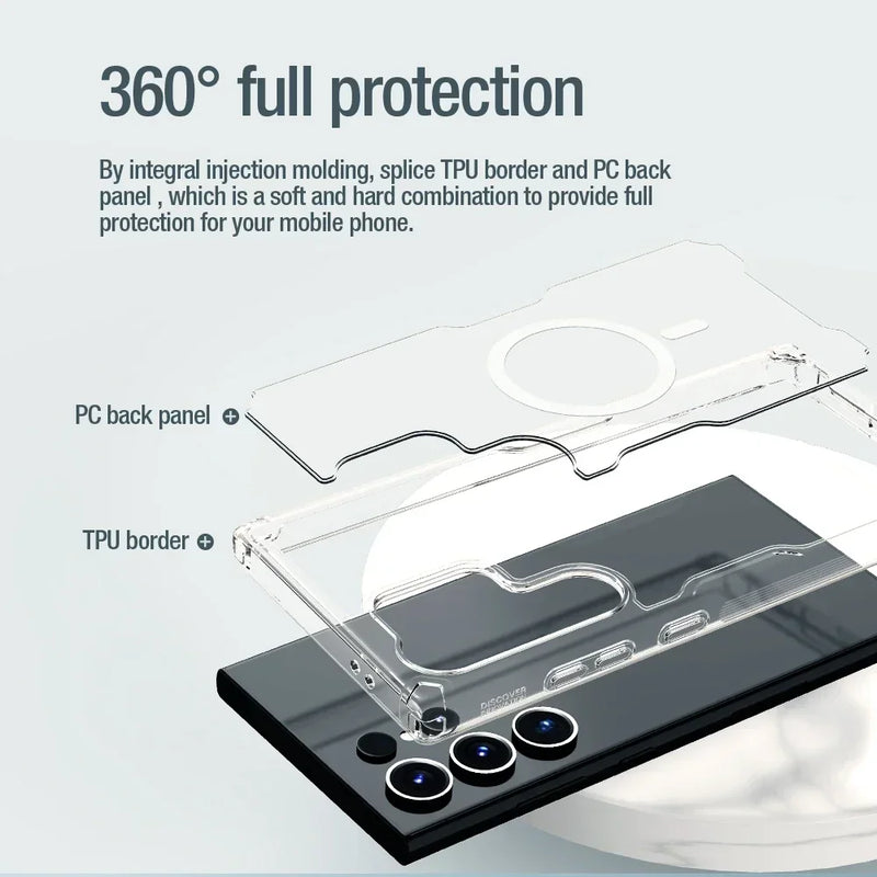 For Samsung Galaxy S25 Ultra Magsafe Case Nillkin Nature Pro Magnetic Case Lens Protection Cover For Samsung S25/S24 Plus Ultra