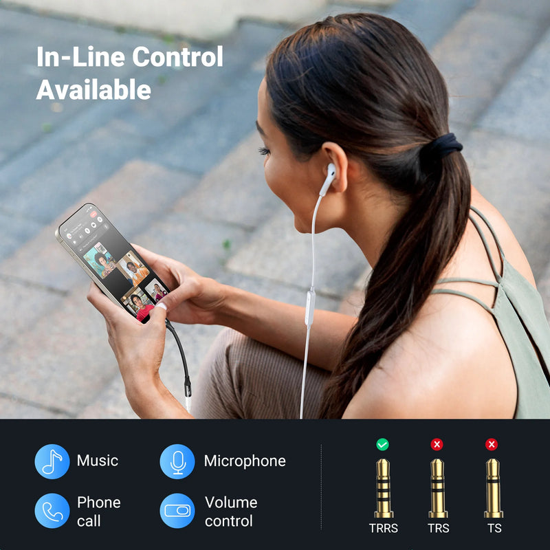 UGREEN Sound Card Type C to 3.5mm AUX Cable Adapter Earphone Converter DAC Chip PD QC Charging Sound Card for Headset