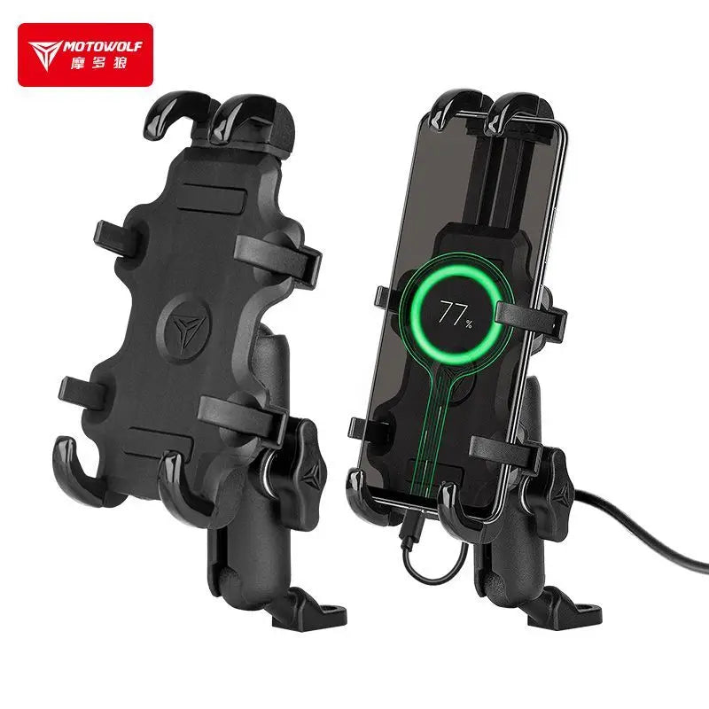 ជើងទ្រទូរសព្ទម៉ូតូ Motowolf សាកថ្មតាមរន្ធ USB GPS សាកថ្មរហ័ស ជើងទ្រទូរសព្ទដៃសម្រាប់កញ្ចក់ម៉ូតូ