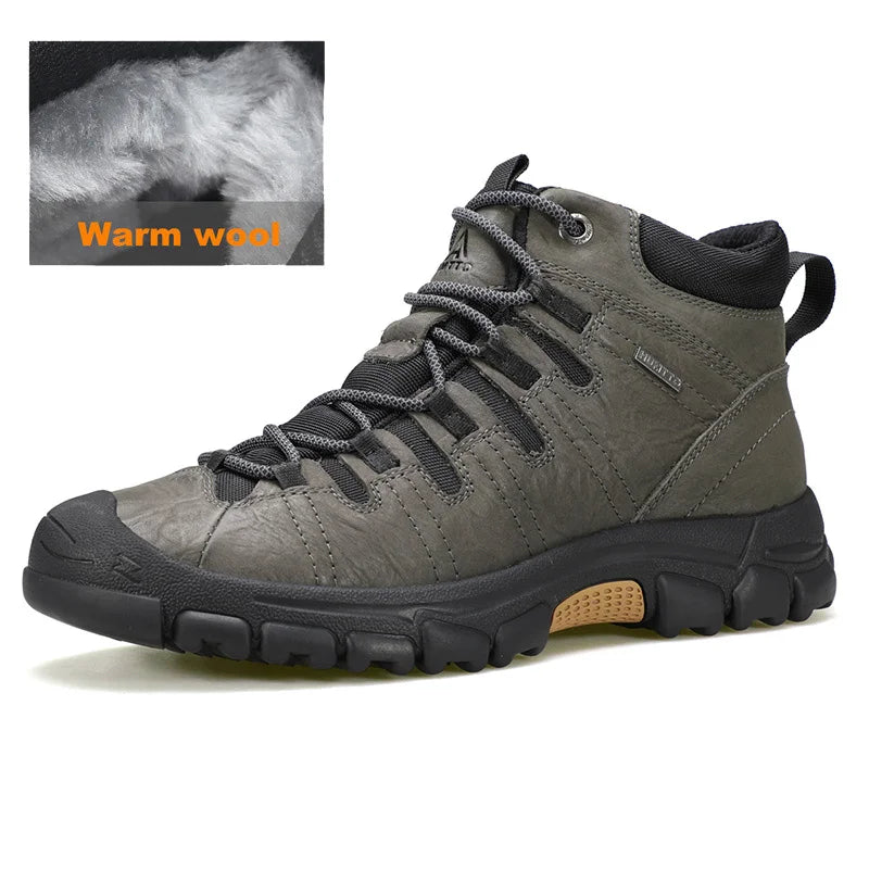 HUMTTO Outdoor Snow Men's Sports Shoes Warm Hiking Shoes for Men Winter Camping Trekking Boots Non-slip Safety Work Sneakers Man