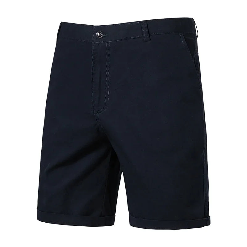 Breath Weave Male Knee Shorts Front Zip Closure Two Back Pockets Daily Office Semi Formal Casual Short Trousers