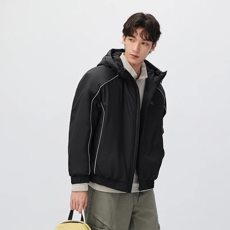 Semir Men Padded Jacket Loose Fit Drawstring Hooded 2026 New Winter Daily Wear Urban Casual Style Cold Weather Layering