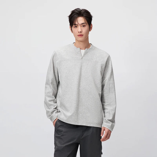 អាវយឺតបុរស Semir ដៃវែងពាក់កណ្ដាលកអាវប៉ាក់រាងអក្សរផ្ចិតសម្រាប់គូស្នេហ៍រដូវស្លឹកឈើជ្រុះឆ្នាំ ២០២៦ អាវធម្មតាសម្រាប់ពាក់ប្រចាំថ្ងៃ