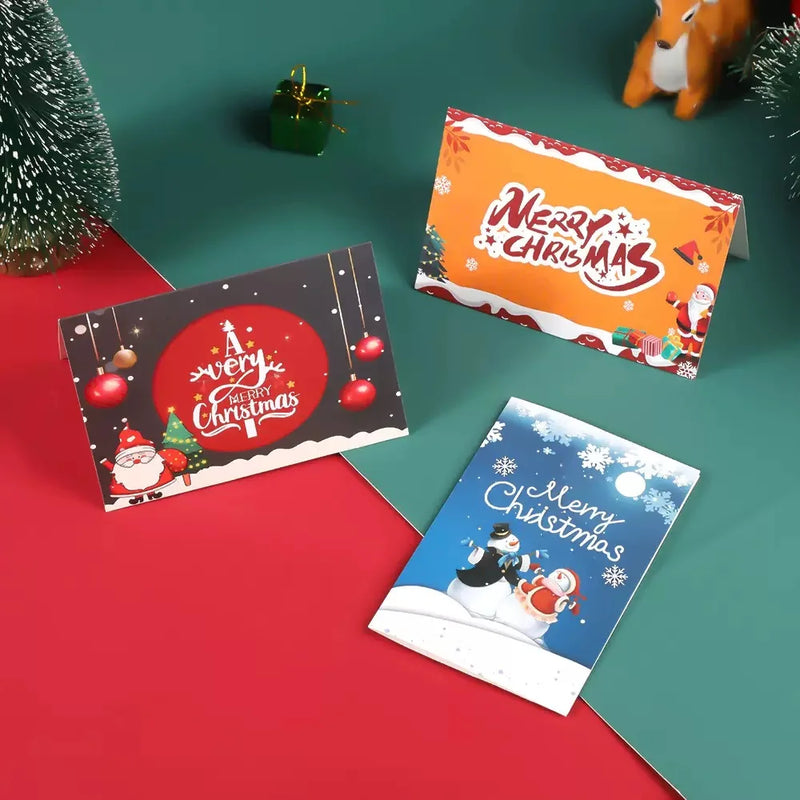 Merry Christmas Greeting Card Handwritten Blessing Card For Christmas Eve New Year Gift Card Flower Gift Accessory Holiday Party