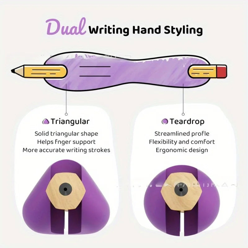 2pcs 2-in-1 Ergonomic Writing Aid, ual End Grip for Beginners, Posture Corrector & Hand Fatigue Relief, pencil grip