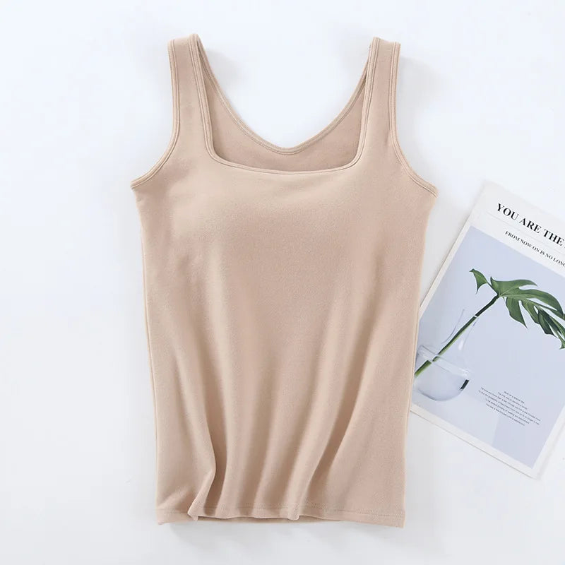 Night Wear Woman Sleeping Shirt New Spring Autumn One Piece Pajamas Tops Sleeveless Chest Pad Vest Women's Sleepwear T-shirt