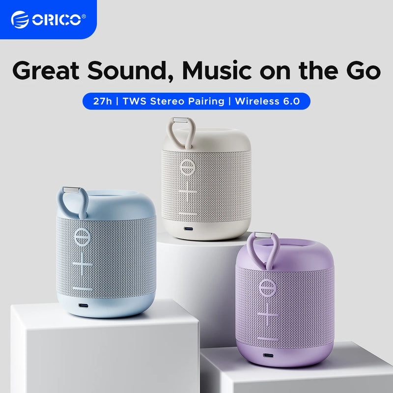 ORICO BeatGo Portable BT 6.0 Wireless Speaker IPX5 Waterproof 1200MAh Battery Hi-Fi TWS for Outdoor Pool Party Camping Travel